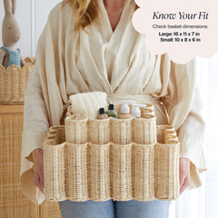 BEBE BASK natural rattan 2-piece basket bedroom storage emphasizes timeless versatility.