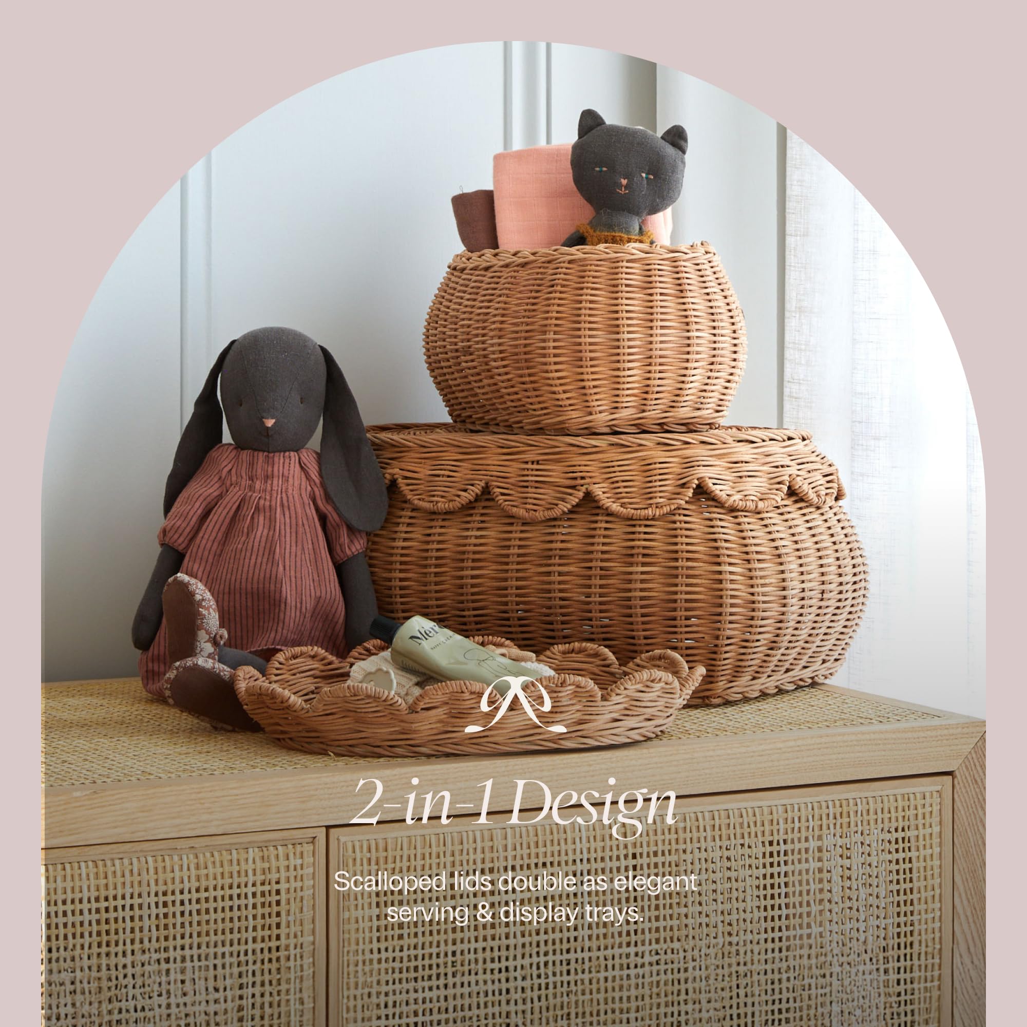 BEBE BASK Perfectly imperfect basket shows unique handcrafted character.