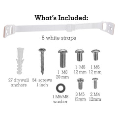Bébé Earth cabinet straps secure tall shelves from tipping