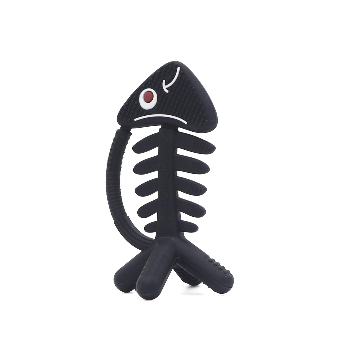 bebe mondo 3d teether fish front view shows soothing gums and grip for tiny hands.