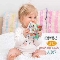 Bebe Mondo fabric book is washable and durable for busy caregivers.