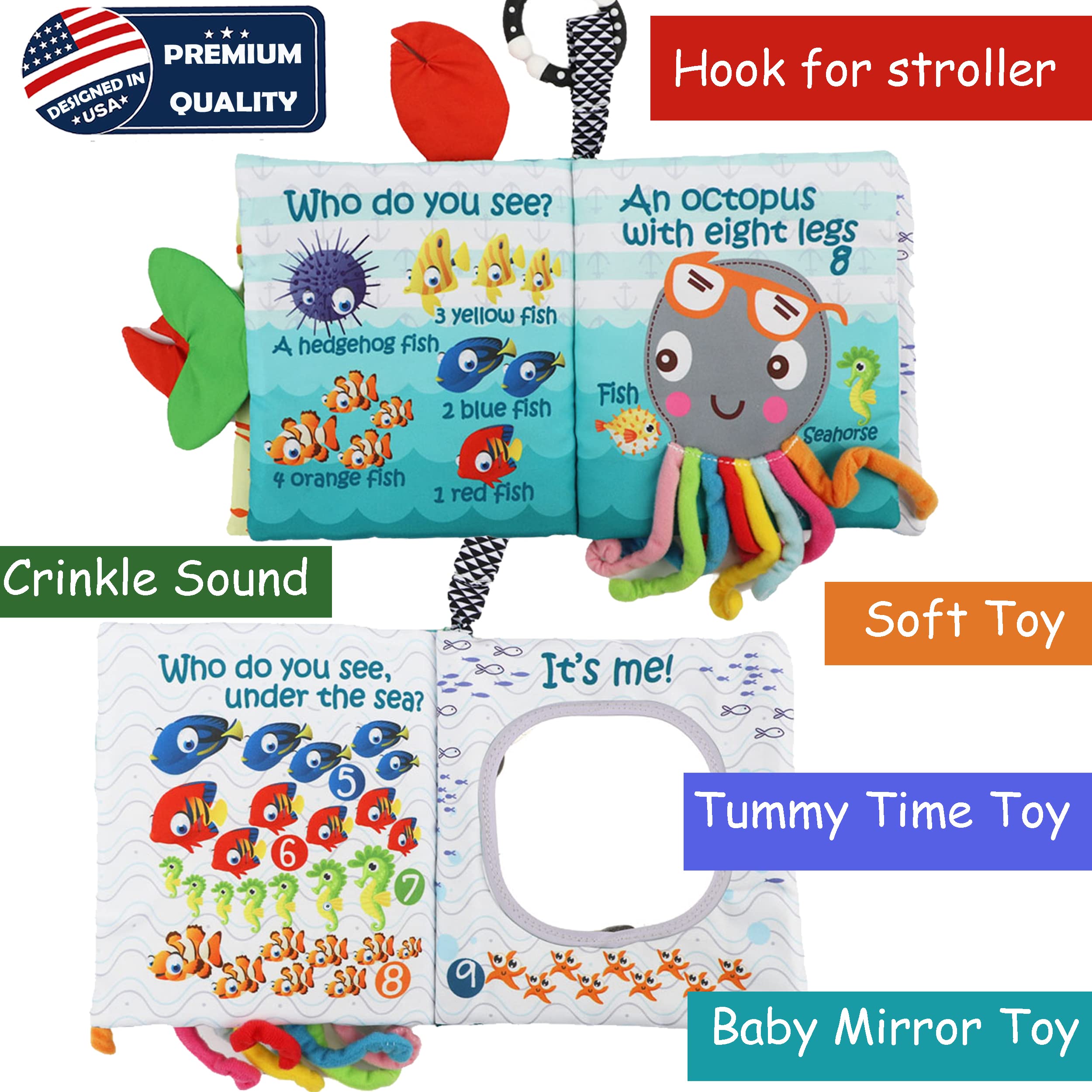Bebe Mondo sea animals illustration supports language and exploration.