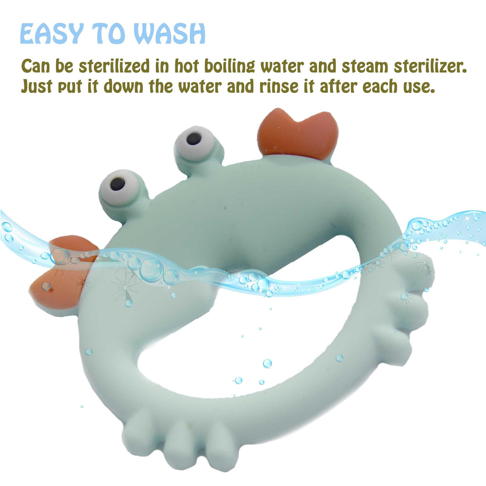 Bebe Mondo teething toy crab gift-ready set for new parents.