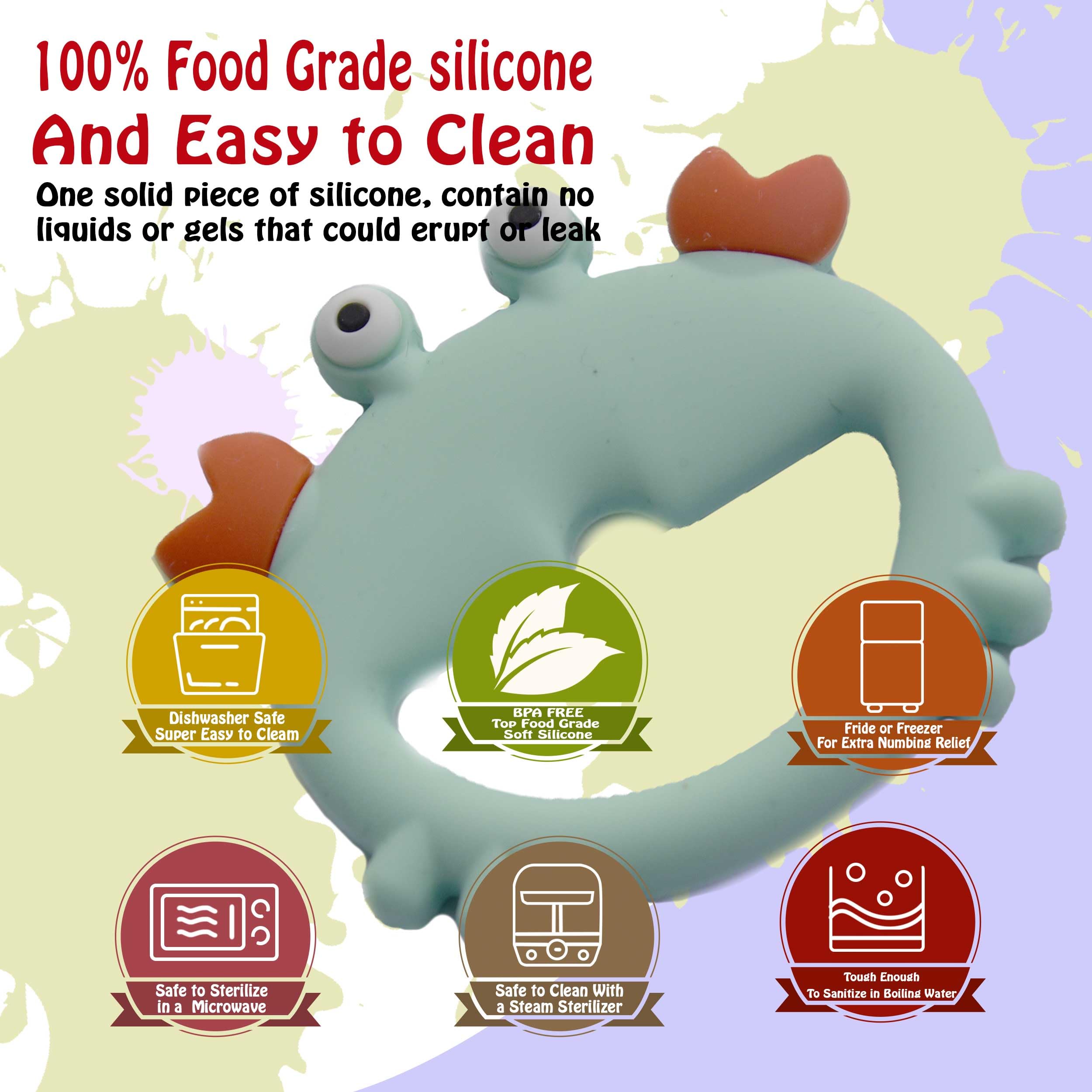 Bebe Mondo teething toy crab soft silicone for safe chewing and teething relief.