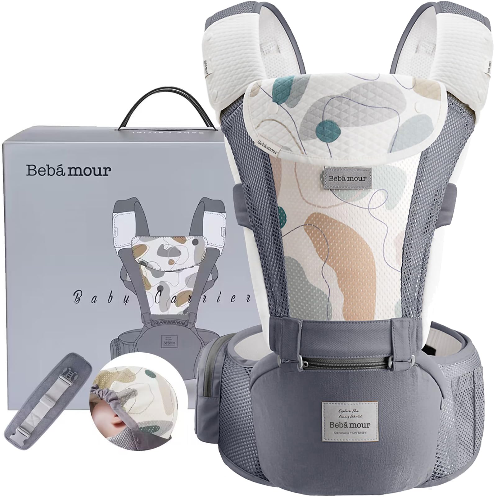 bebear bebamour wide cotton padding offers plush comfort on shoulders and hips
