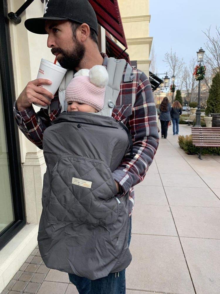 bebear bebamour winter cover worn as a cozy poncho outdoors