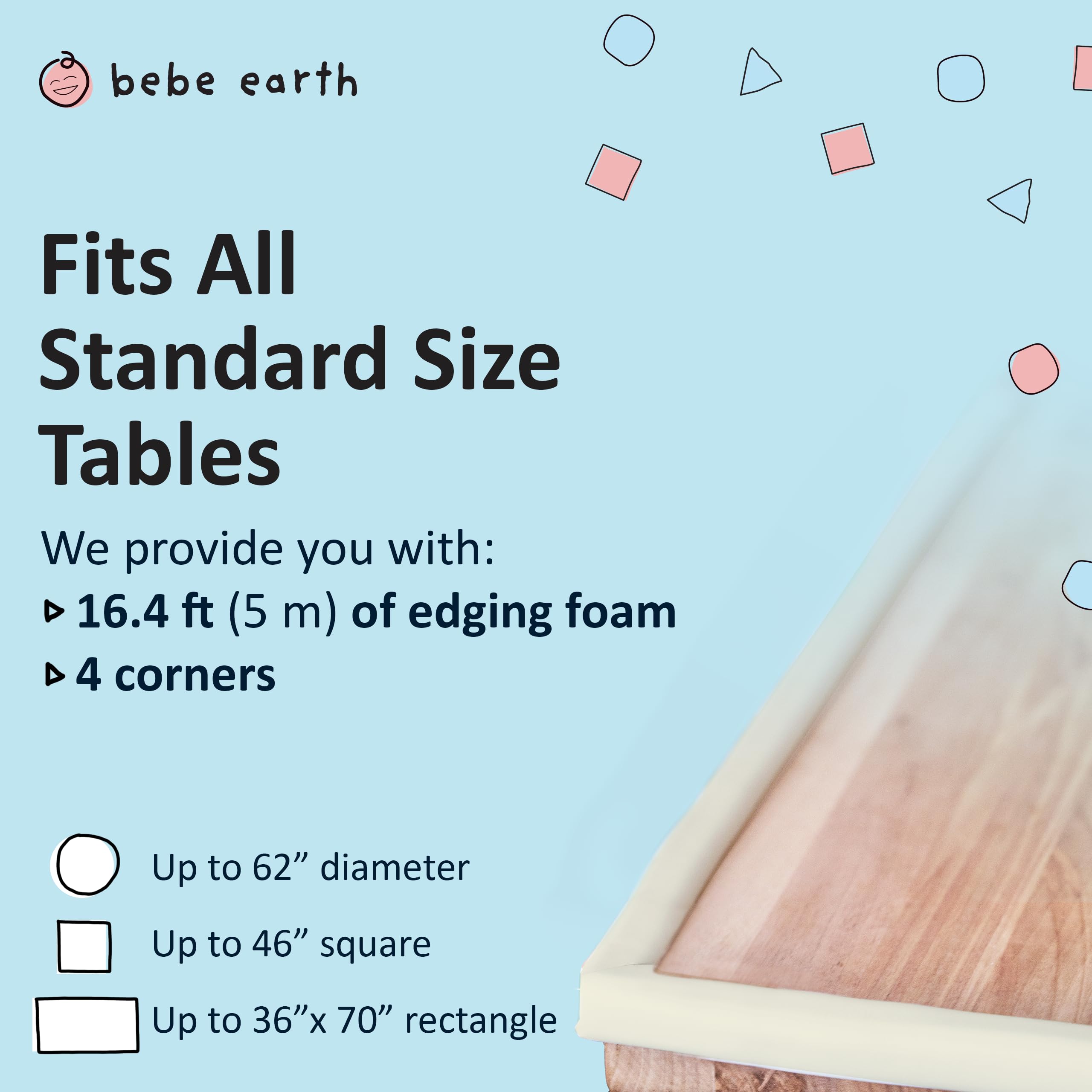 Bébé Earth corner protector foam showcases four-piece padding for safer toddler corners.