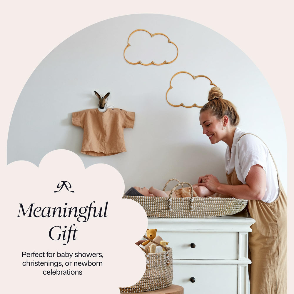 BEBE BASK boho nursery cloud wall art hanging offers versatile display in kids rooms.