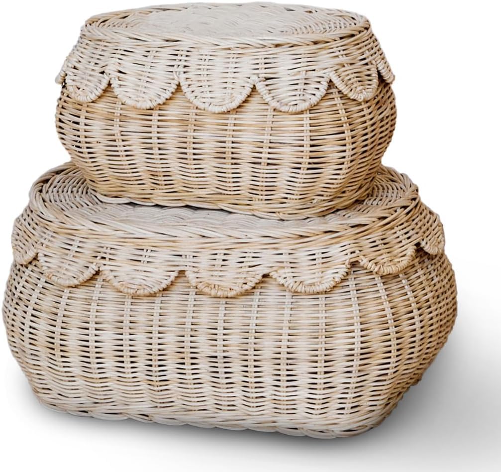 BEBE BASK Flora basket lid, natural finish, elegant display lid tray.