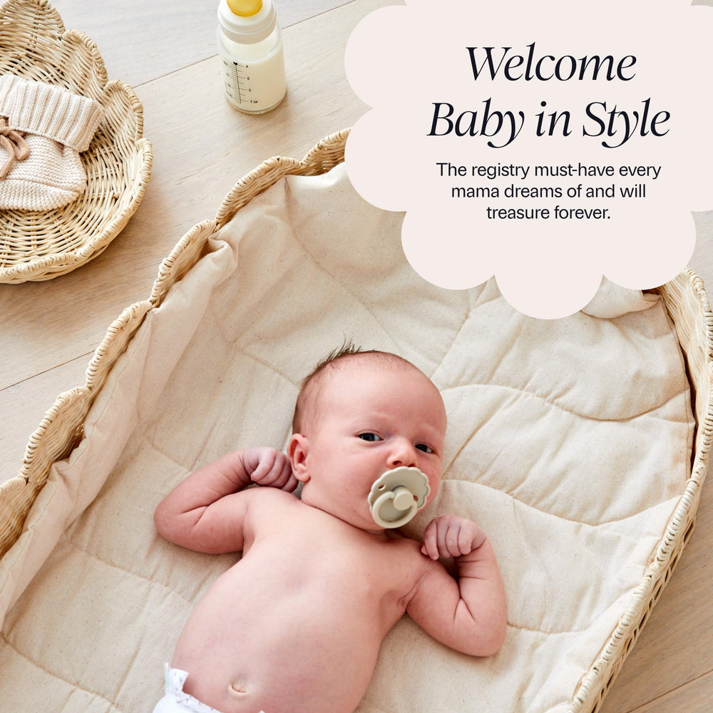 Bebe Bask multifunctional basket doubles as storage or play space after diaper days