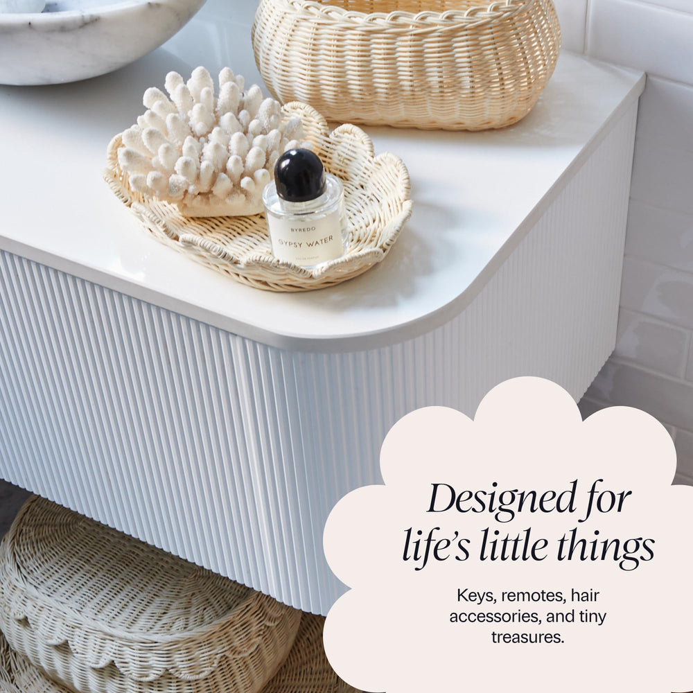 BEBE BASK nursery storage basket in natural wicker for baby essentials.