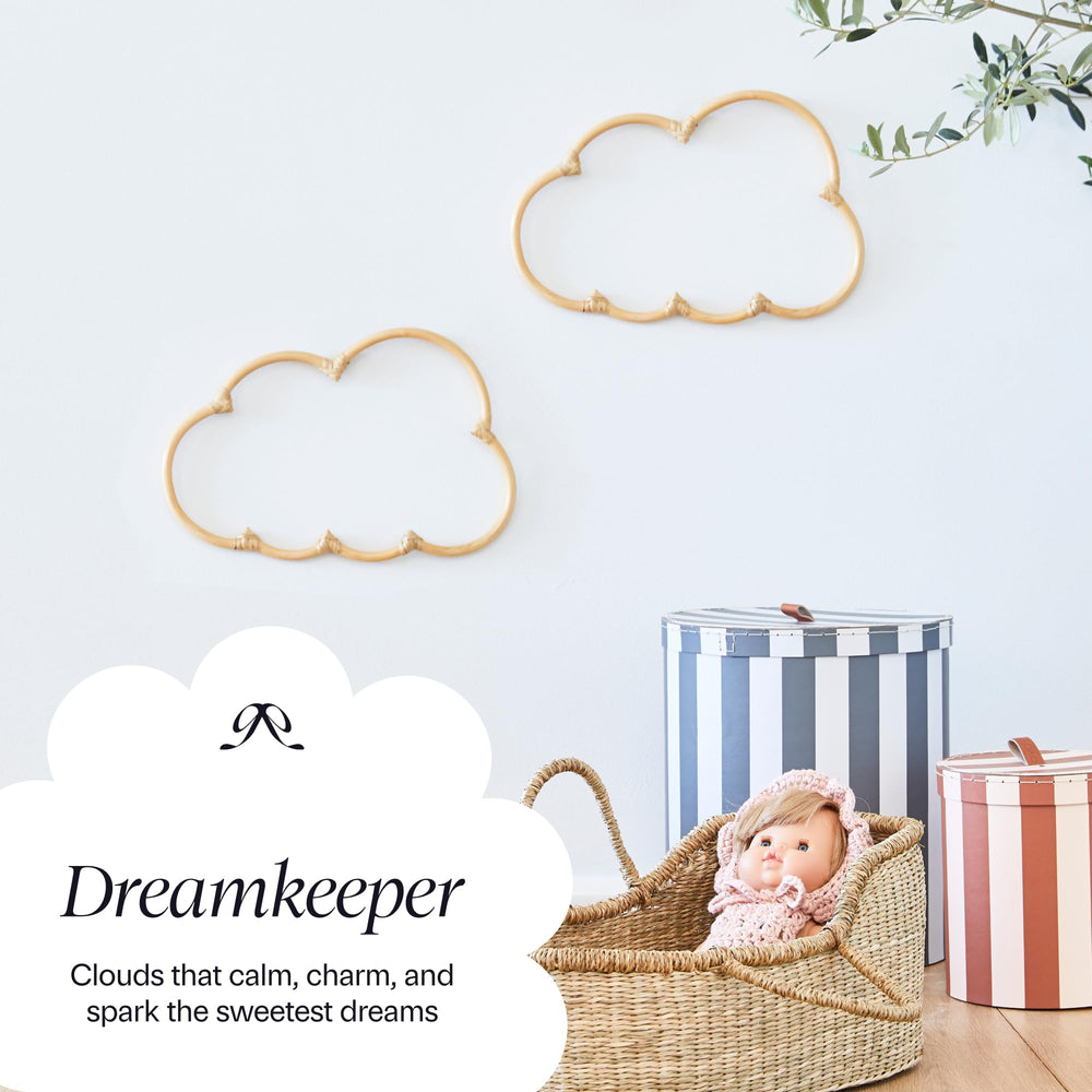 BEBE BASK playroom cloud wall decor idea brings playful nature into imagination space.