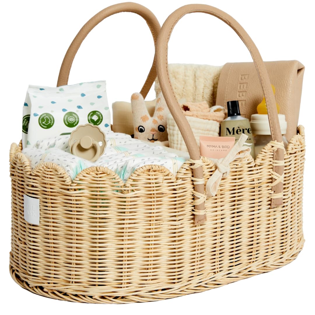 BEBE BASK Poppy diaper caddy front view for stylish nursery organization