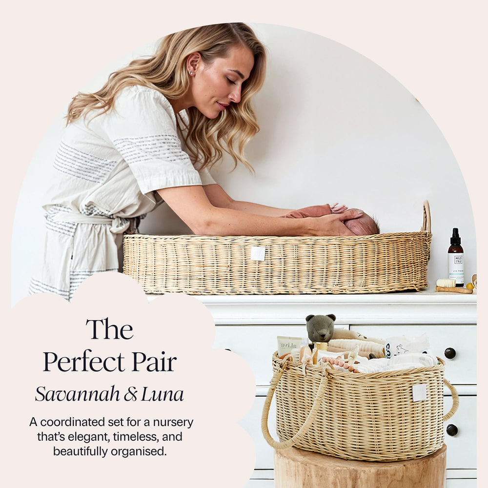 BEBE BASK Savannah award-winning design highlights its standout nursery organization features.