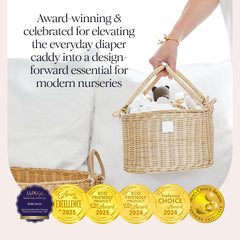 BEBE BASK Savannah 7-inch handles enable easy carrying between rooms.