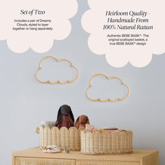 BEBE BASK rattan cloud wall decor closeup weave highlights natural texture and craftsmanship.