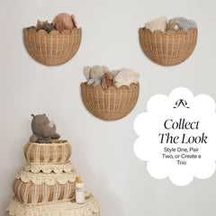 BEBE BASK bathroom wall decor with simple toiletries display.
