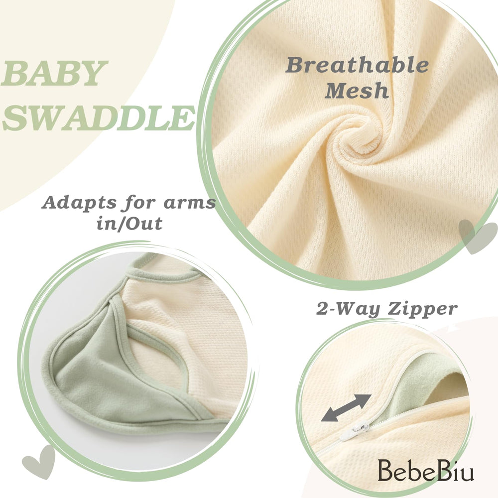 BebeBiu Baby Swaddle Sleeping Bag diaper-change-ready design Pale Mauve simplifies late-night changes.