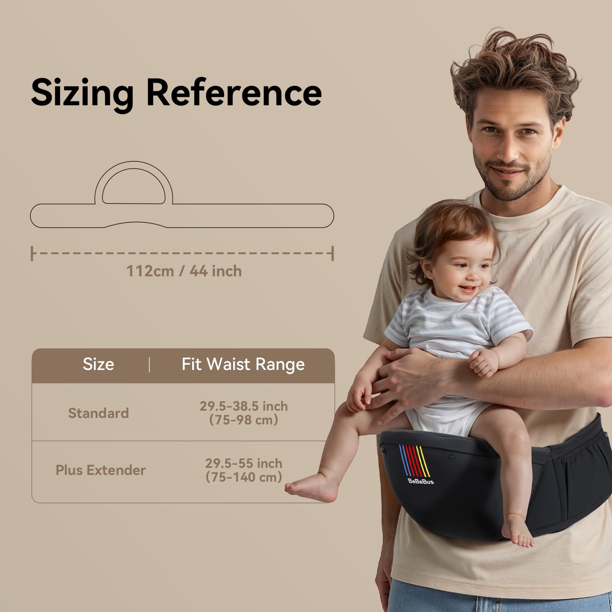 BeBeBus 3D curved back panel offers cushioned support during long wears.