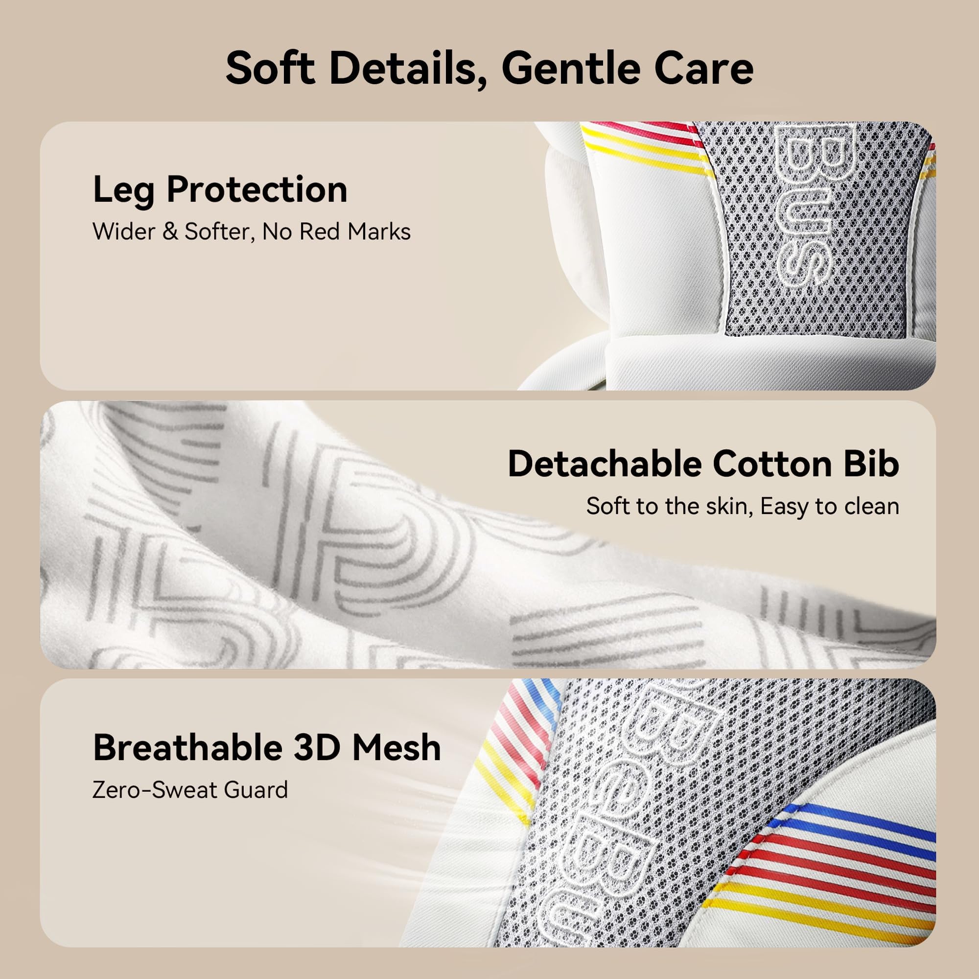 BeBeBus all-season breathable cotton keeps baby comfortable and skin-friendly.