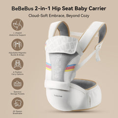 BeBeBus ergonomic seat position highlights cradle to forward-facing versatility.