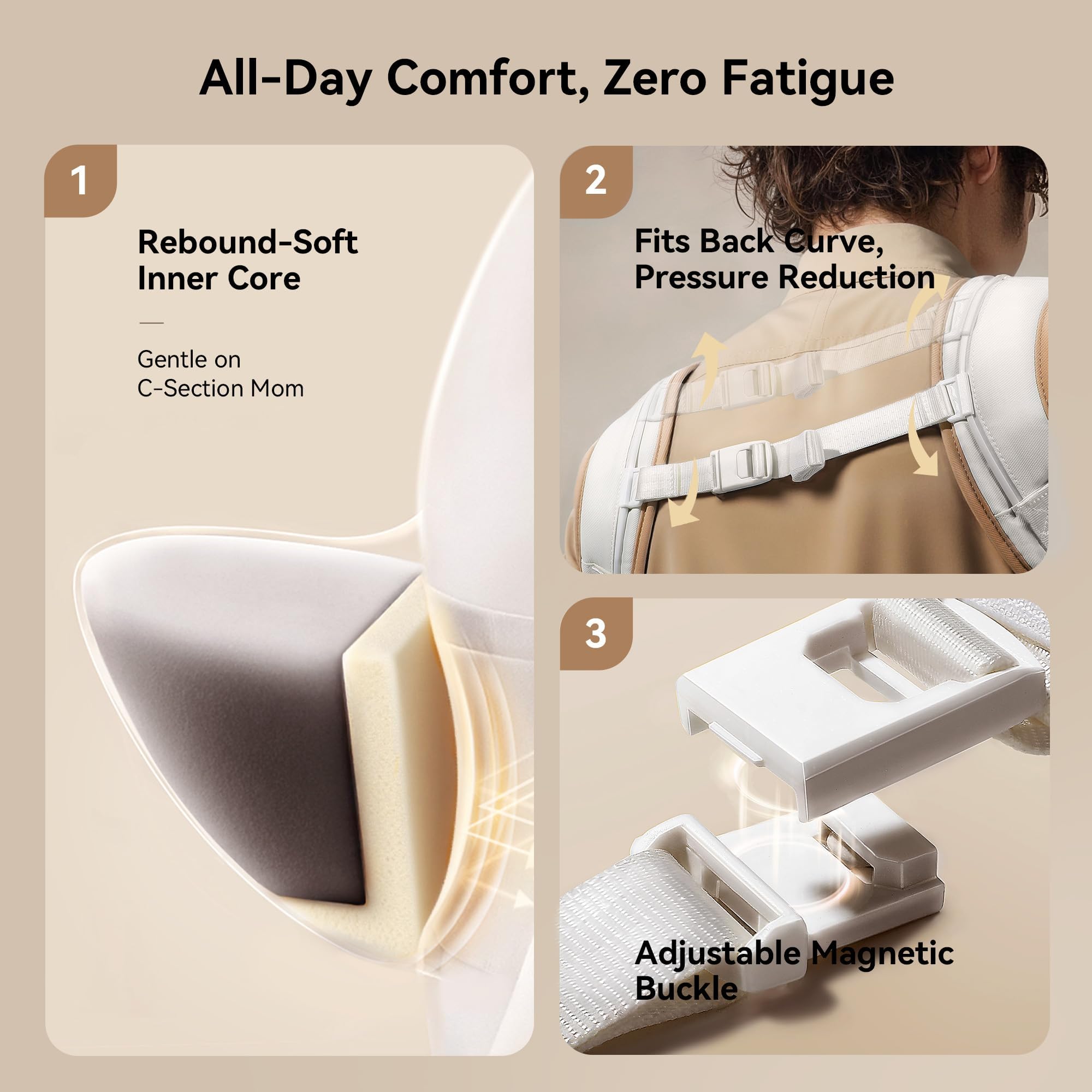 BeBeBus magnetic buckles enable one-person setup for busy parents.