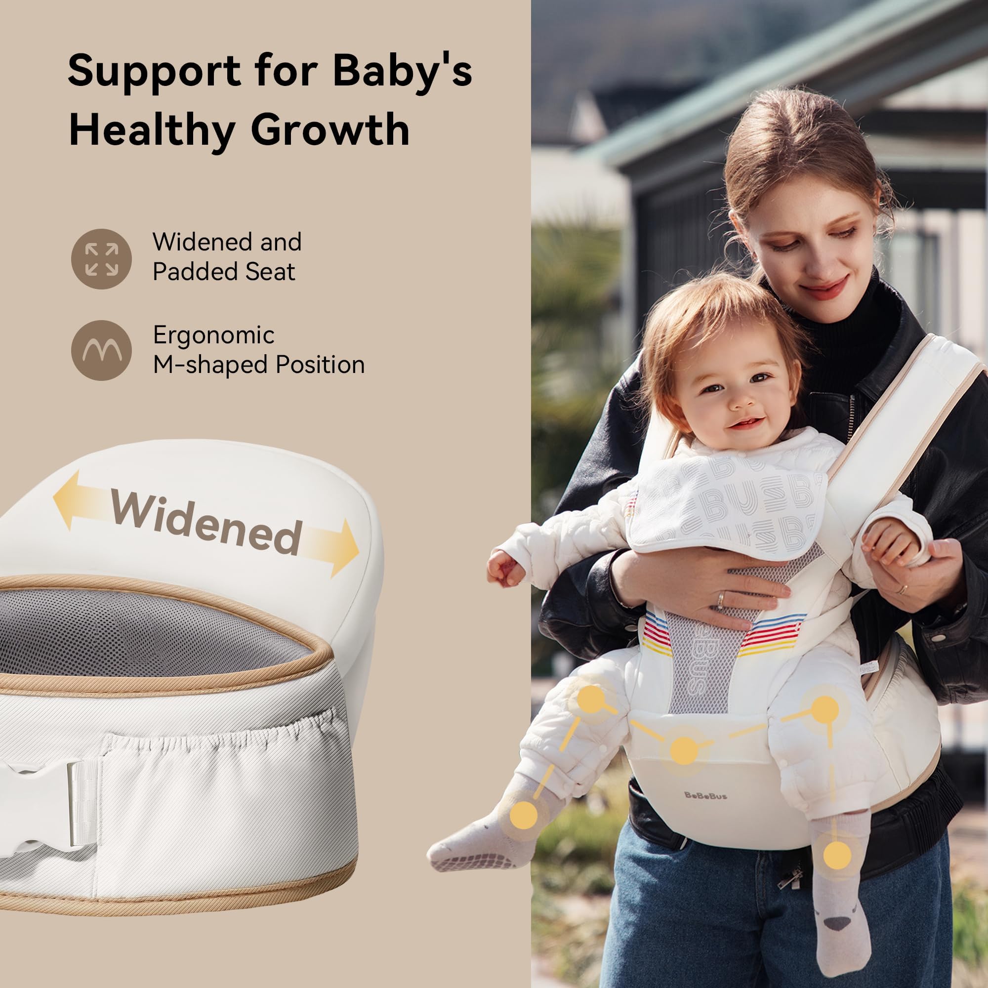 BeBeBus removable drool bib simplifies cleaning on the go.