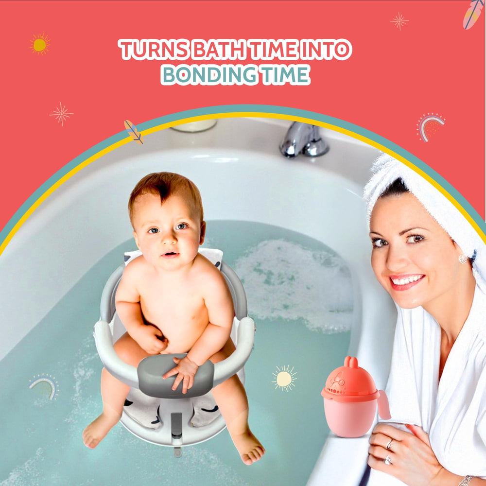 BEBECAN bath seat fits most tubs for versatile home or travel use.
