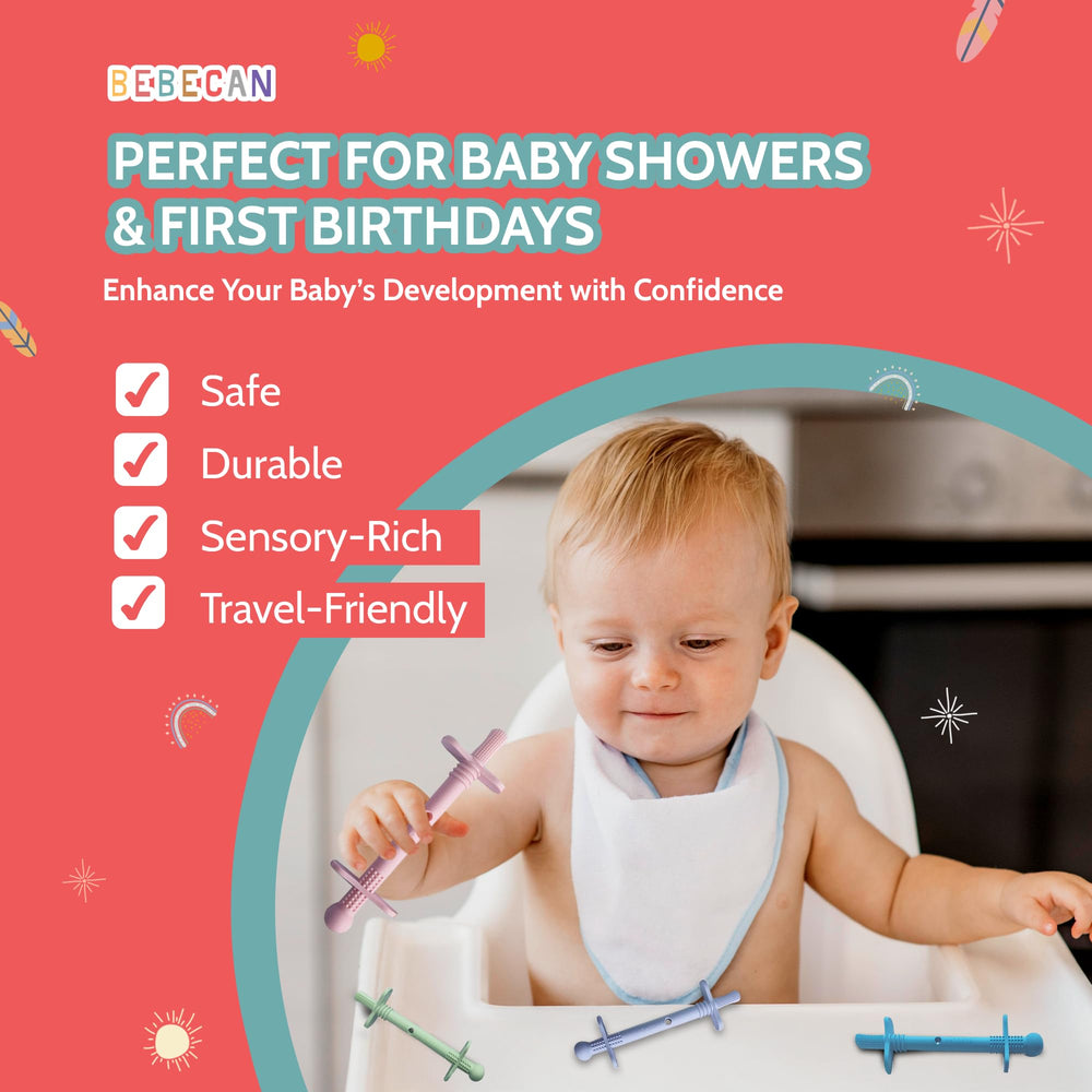 Bebecan storage bag neatly organizes all teething items between uses.