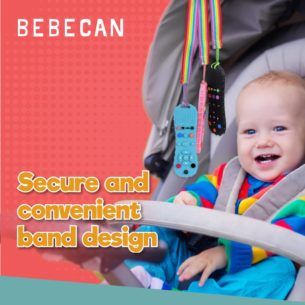 BEBECAN remote teething toy close-up silicone texture safe chewing