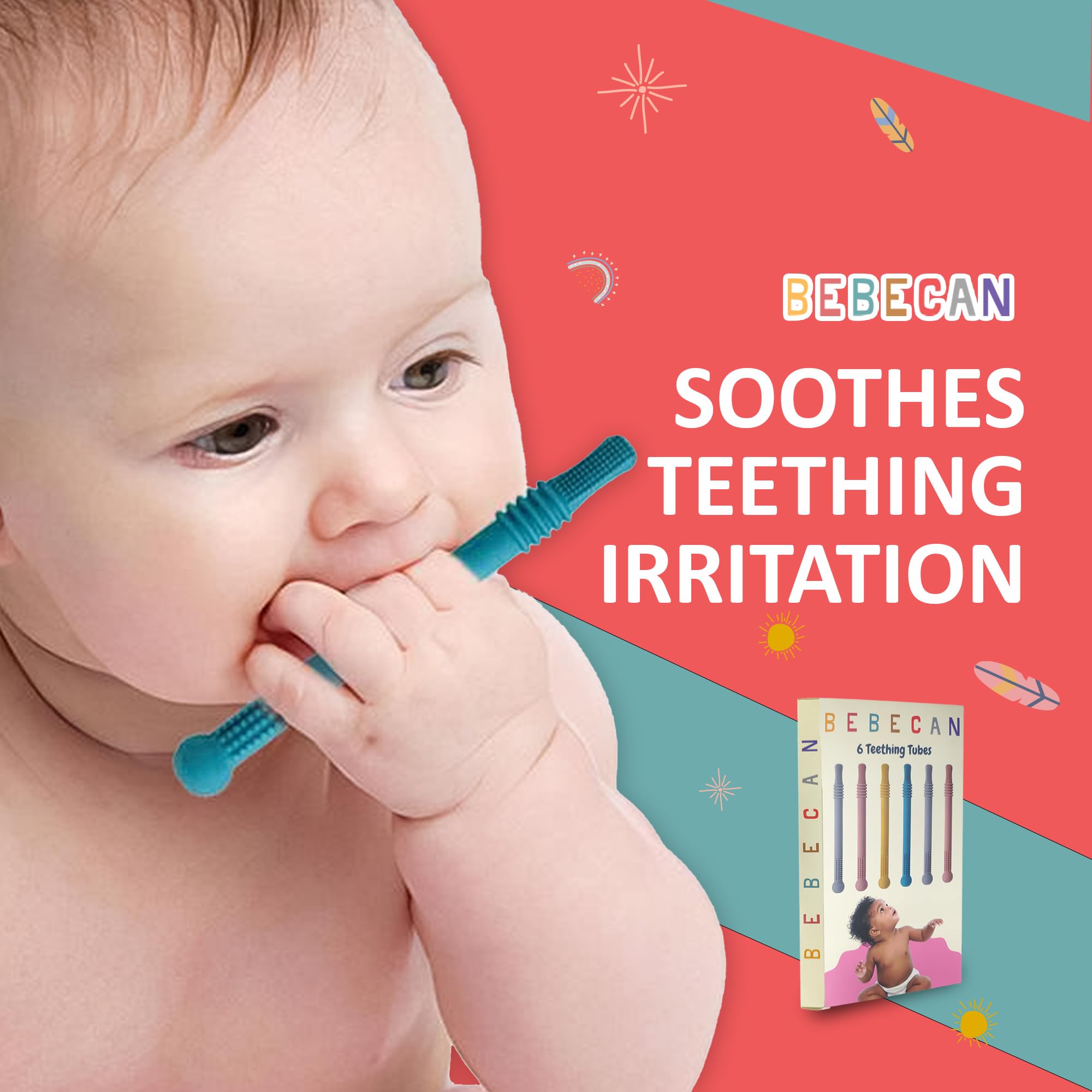 BEBECAN Teething Sticks storage bag enables clean routines on the go.