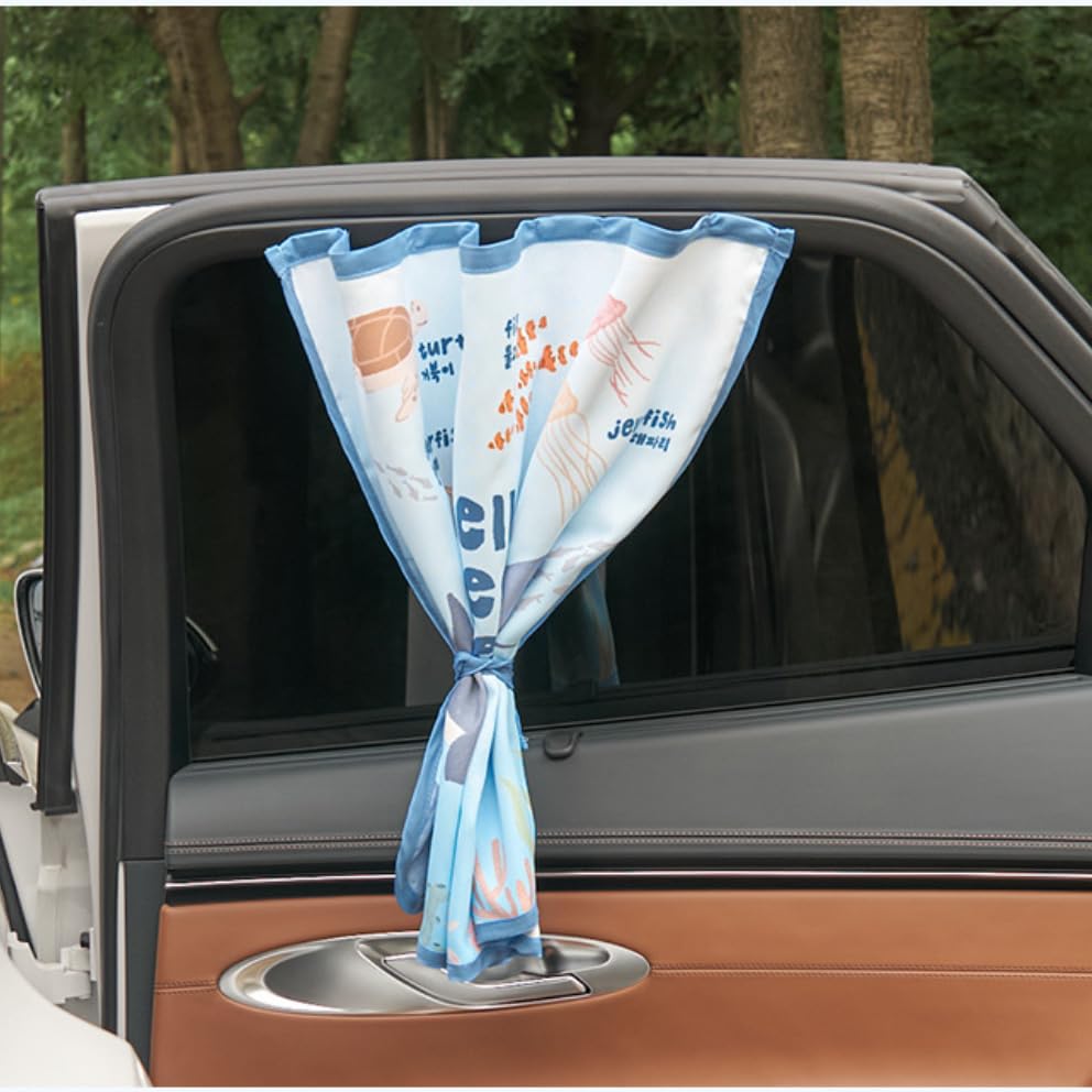 Bebedeco magnetic sun shade curtain ideal for travel with kids and pets