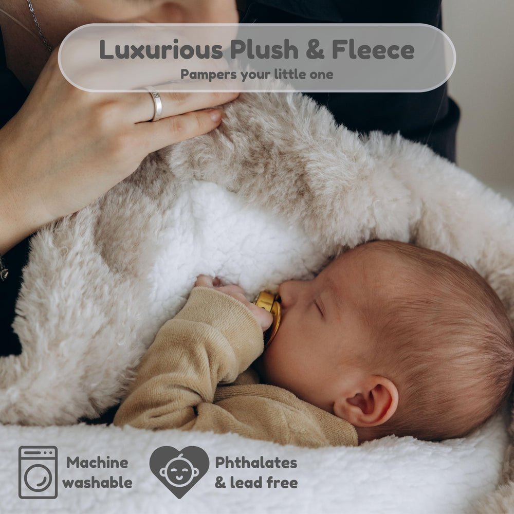 Bebeezoo warm swaddle blanket ideal for cuddle time and naps creating a secure cozy atmosphere