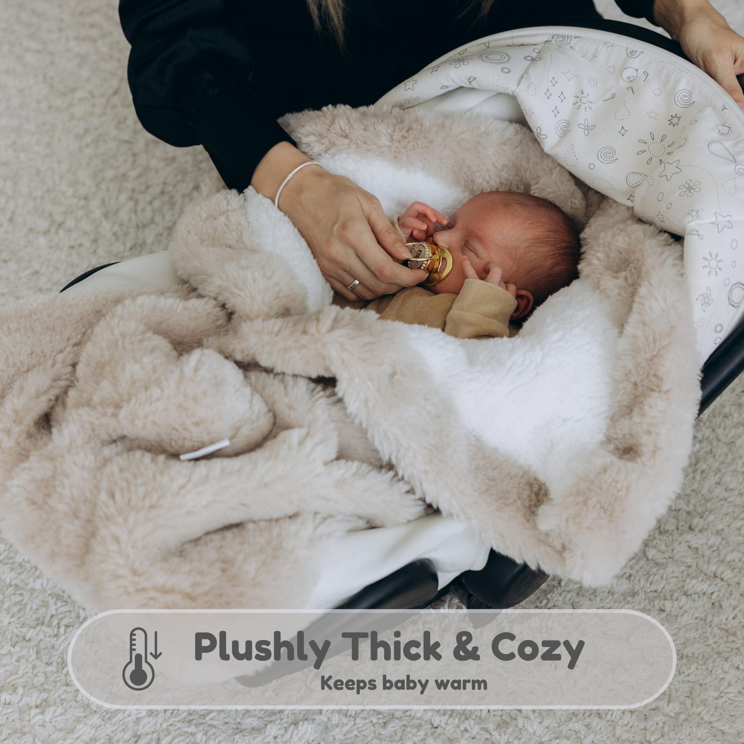 Bebeezoo warm swaddle blanket temperature regulation helps keep baby comfortable in cold weather