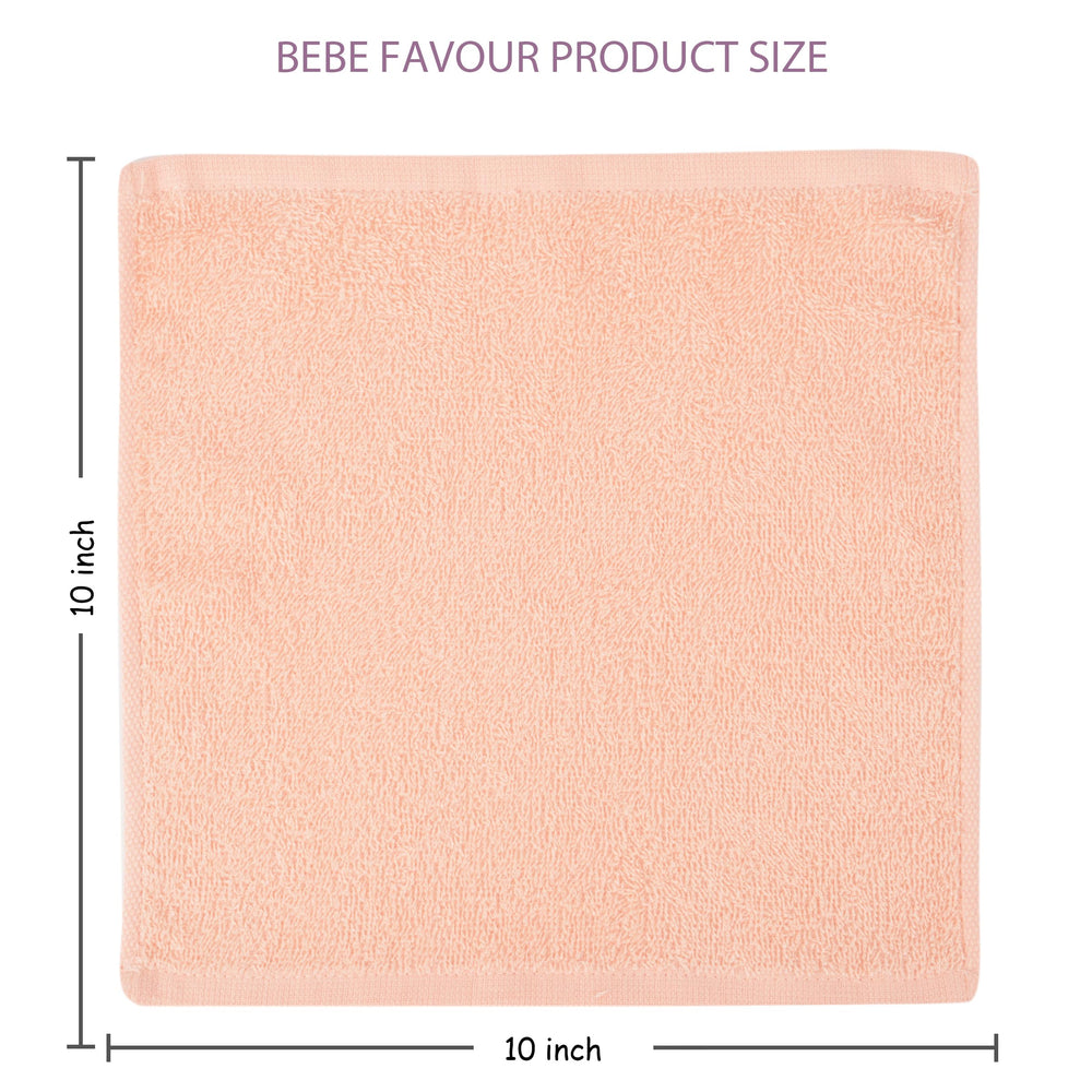 BEBE FAVOUR cotton terry washcloths with soft texture ideal for delicate baby skin.