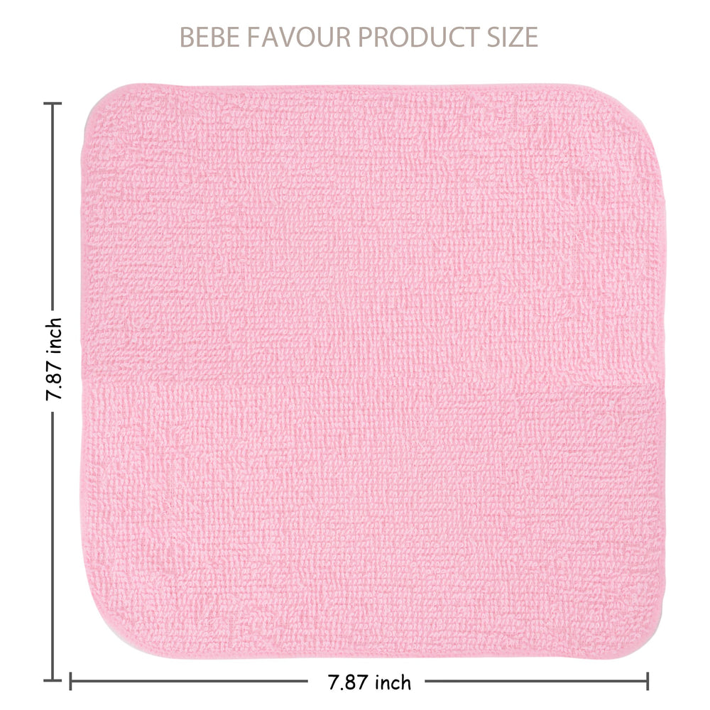 BEBE FAVOUR white washcloths closeup highlighting soft cotton terry and absorbency