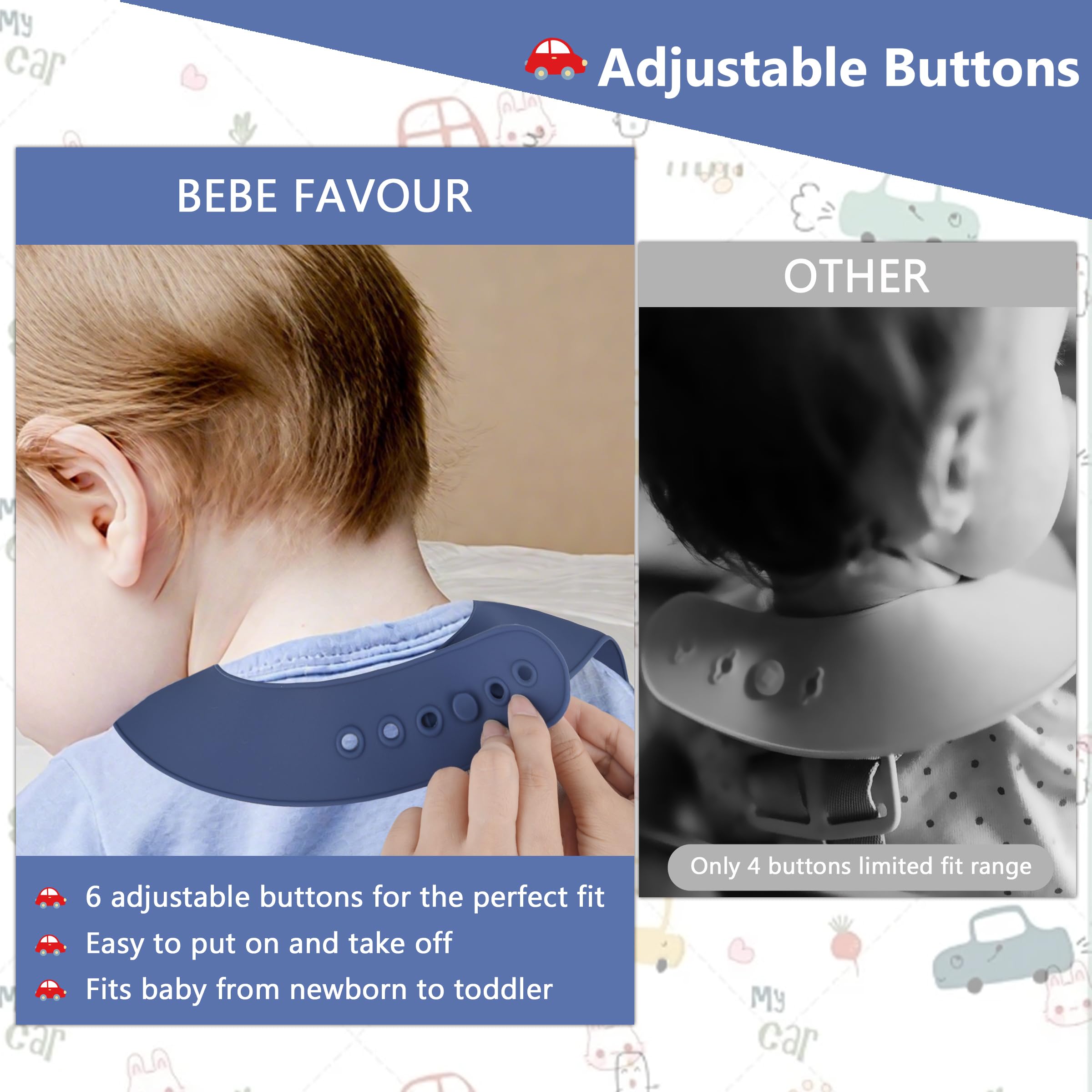 BEBE FAVOUR leak-proof pocket catches drips, protecting clothing