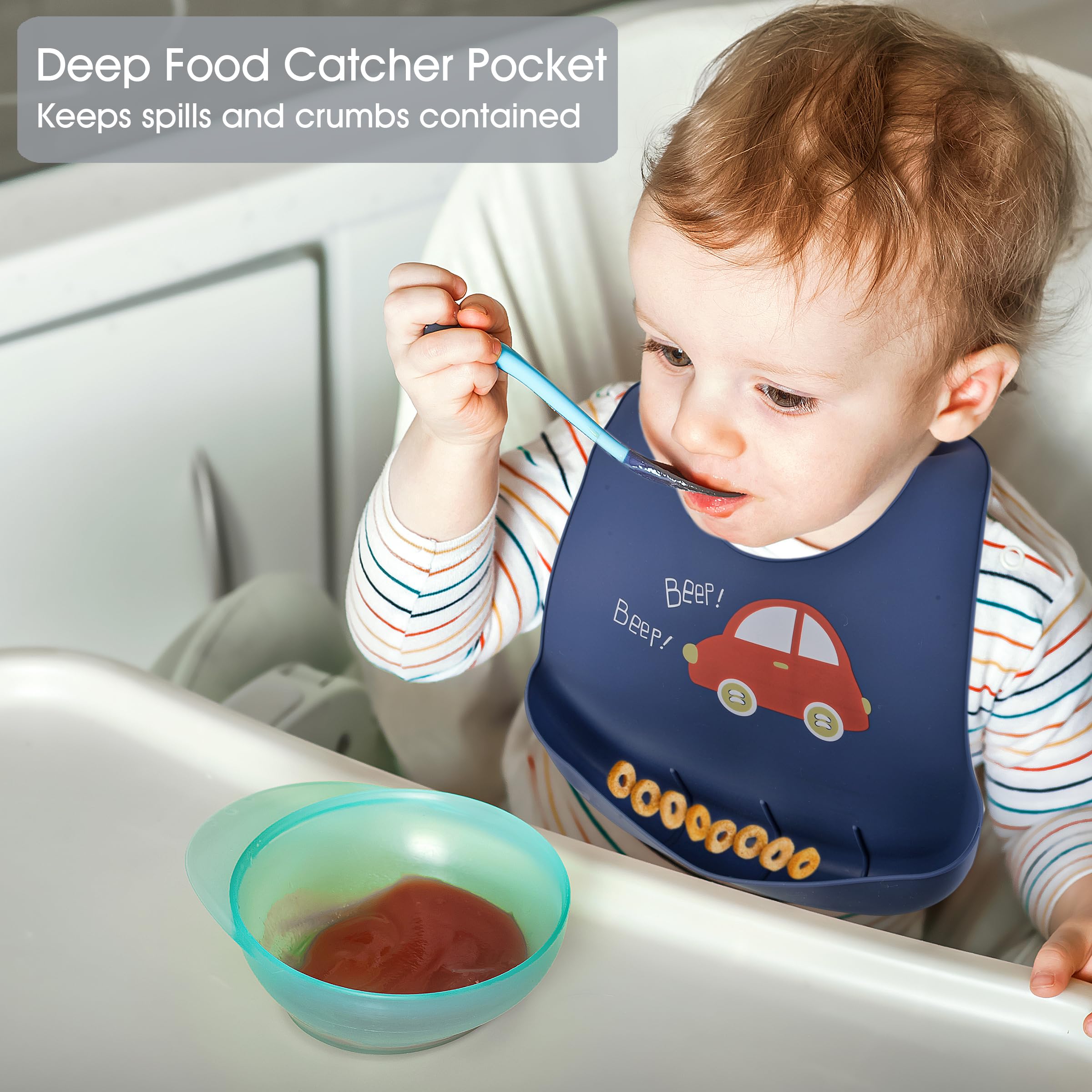 BEBE FAVOUR roll-up design fits into travel pouch for on-the-go meals