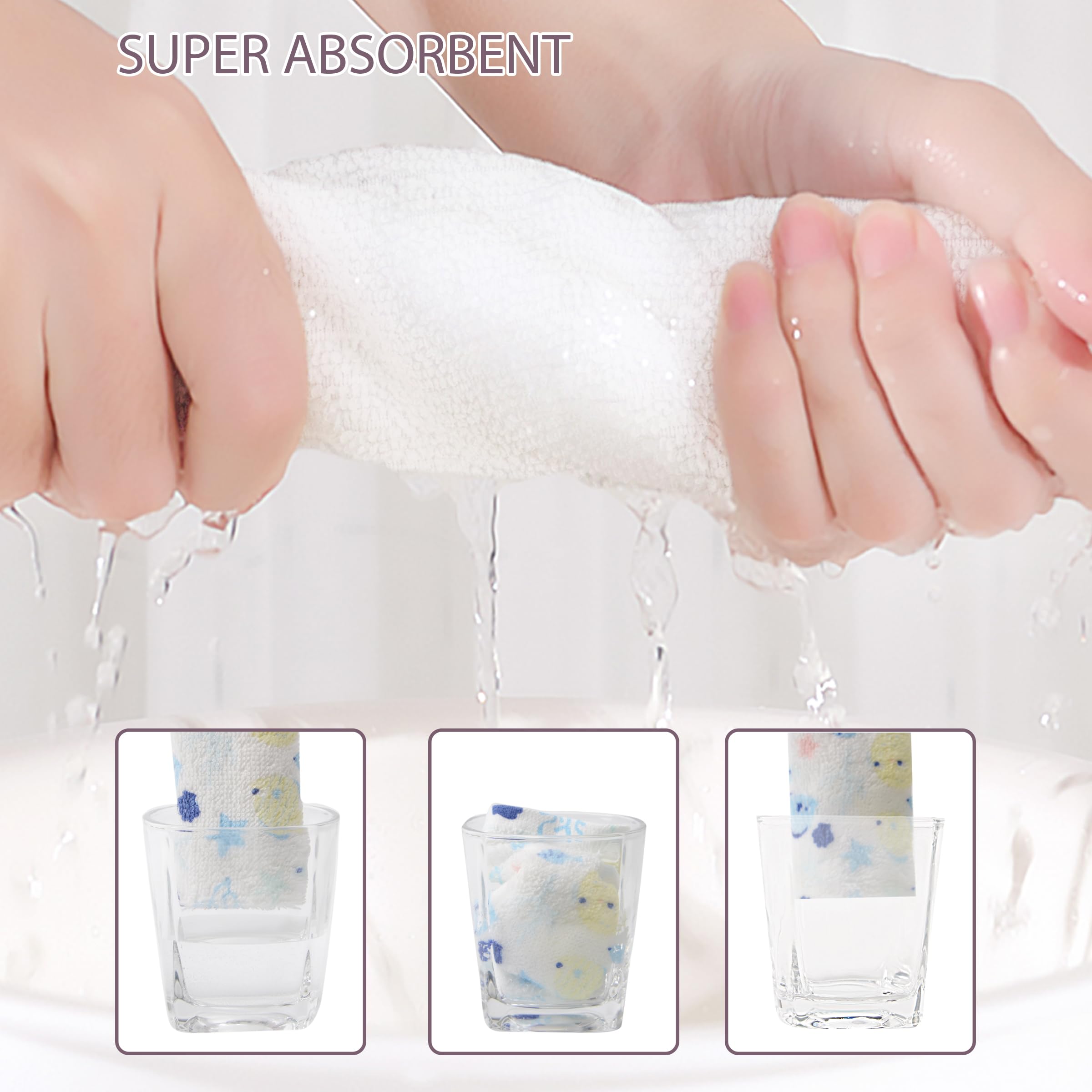 BEBE FAVOUR washcloths are compact for travel and on-the-go baby care.