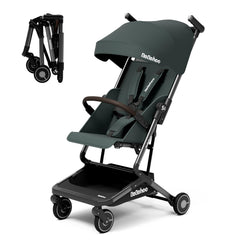 Bebehoo folded stroller compactly saves trunk space for travel.
