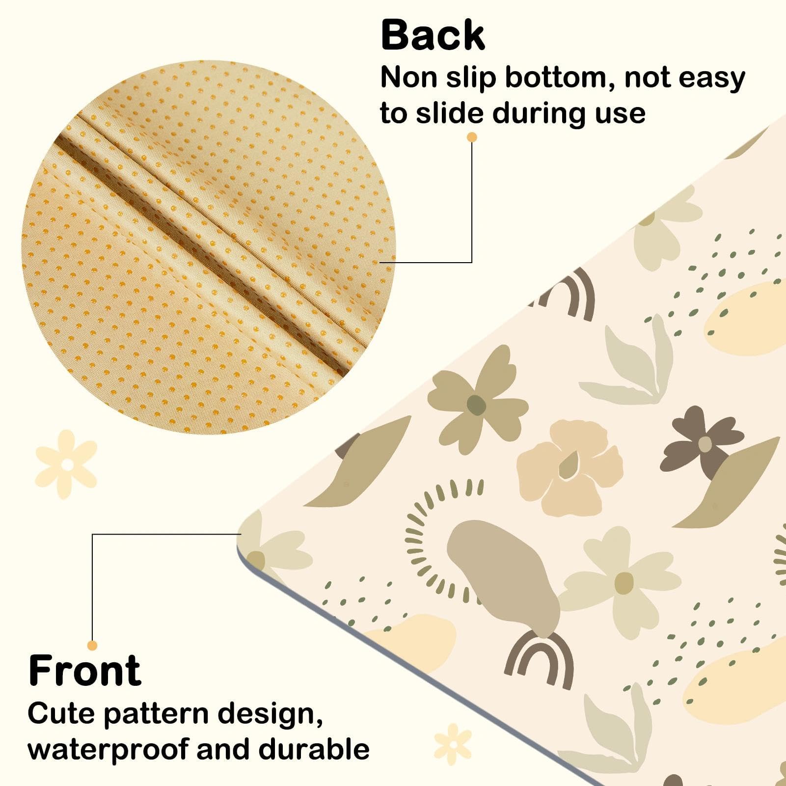 BeBeJoJo splat mat Coffee Flowers pattern adds playful charm to meals.