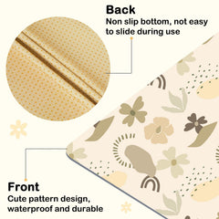 BeBeJoJo splat mat Coffee Flowers pattern adds playful charm to meals.
