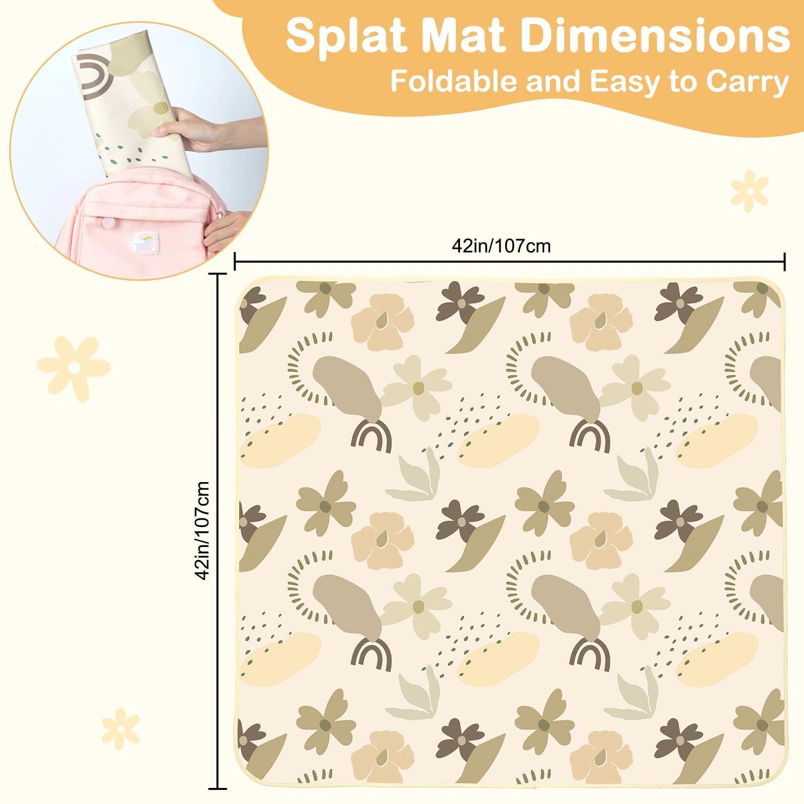 BeBeJoJo splat mat doubles as painting mat for art time and picnics.