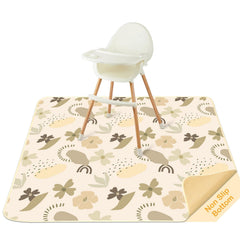 BeBeJoJo splat mat under high chair 42x42 catches spills and protects floors.