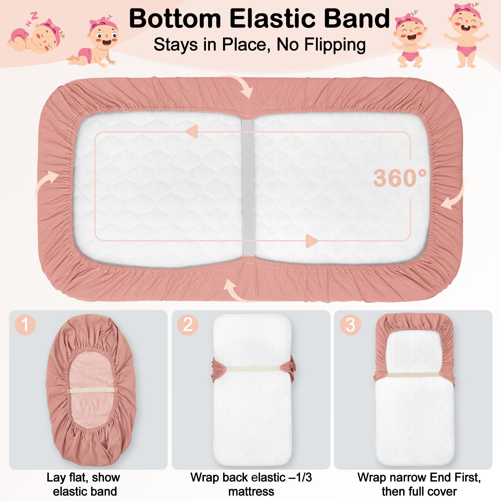 BeBeJoJo bassinet sheets are machine washable for easy care and lasting softness