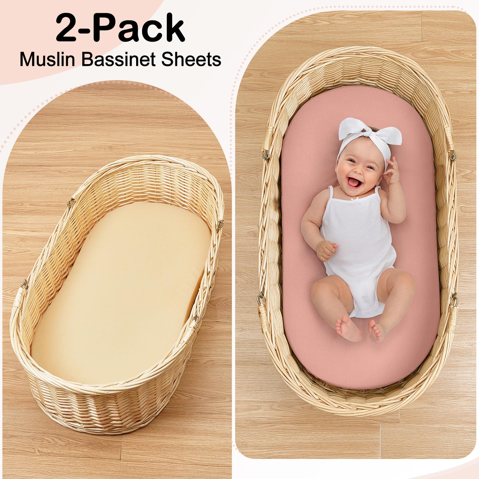 BeBeJoJo pink-beige pattern adds gentle style while staying practical in the nursery