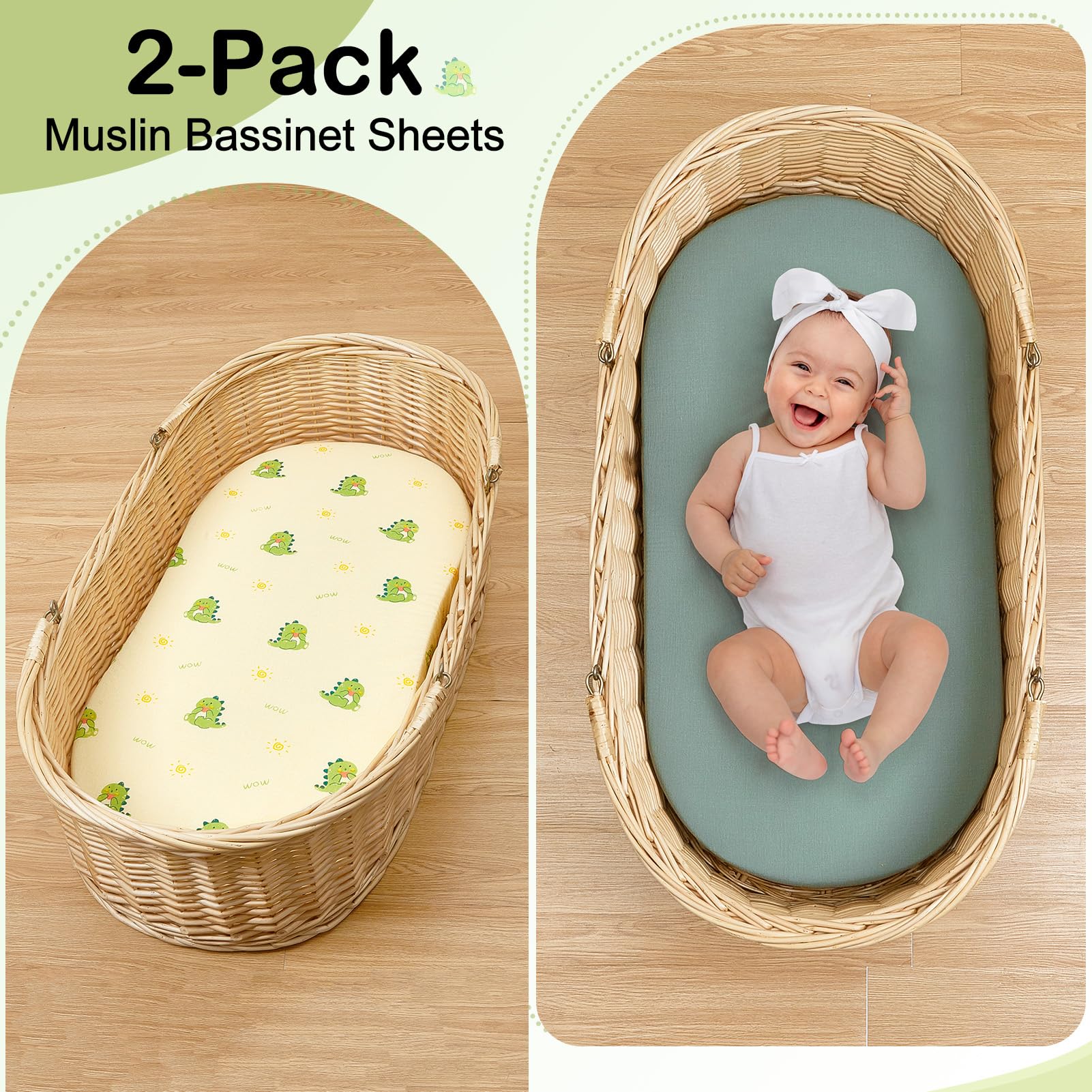 BeBeJoJo bassinet sheets are machine washable for easy care and durability.