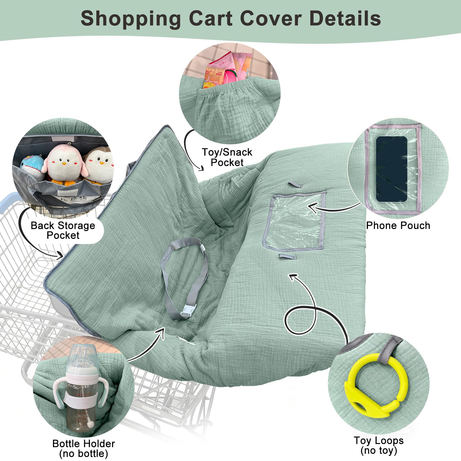 BeBeJoJo muslin cart cover backrest-elastic provides stable fit on seats
