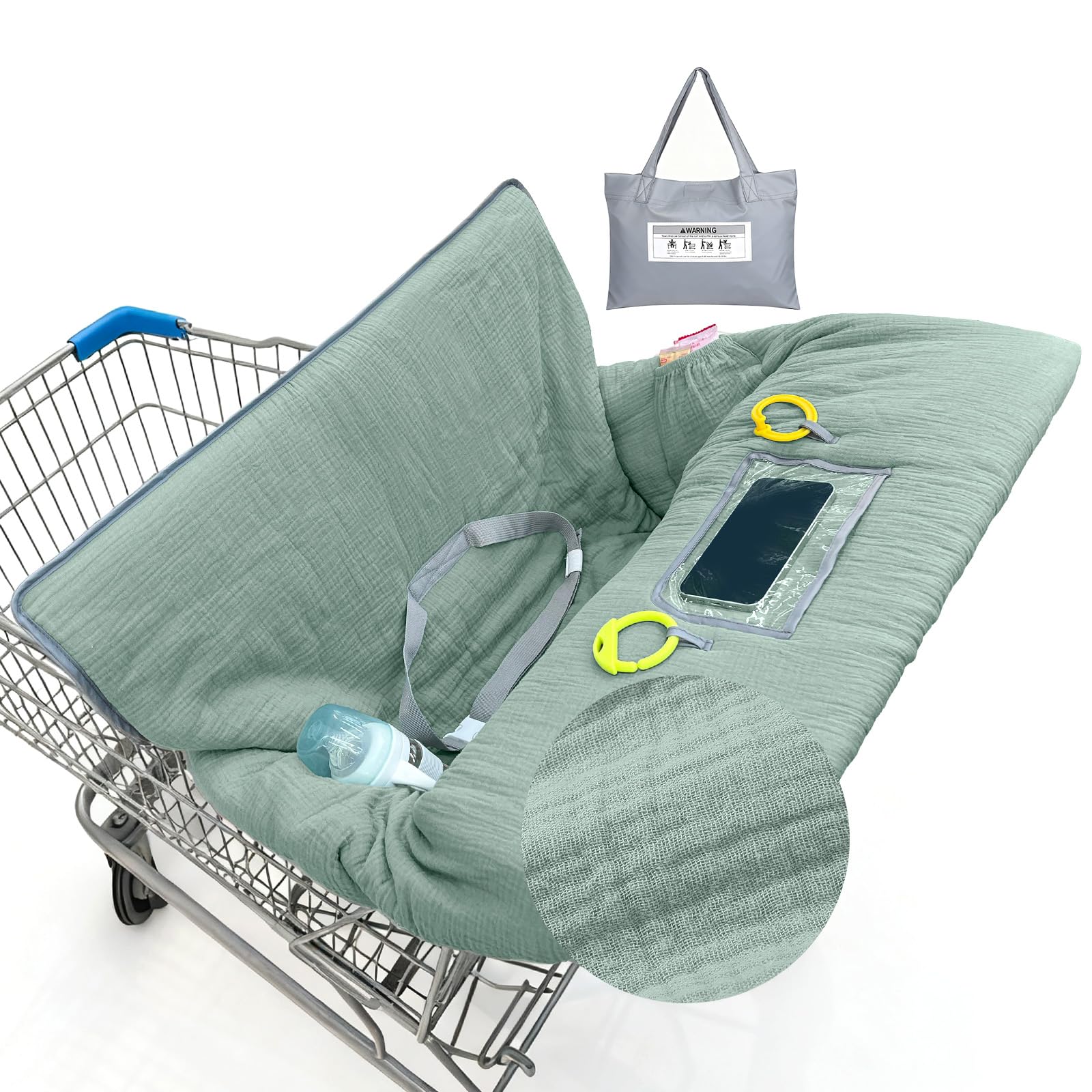 BeBeJoJo muslin cart cover front view with breathable comfort for baby