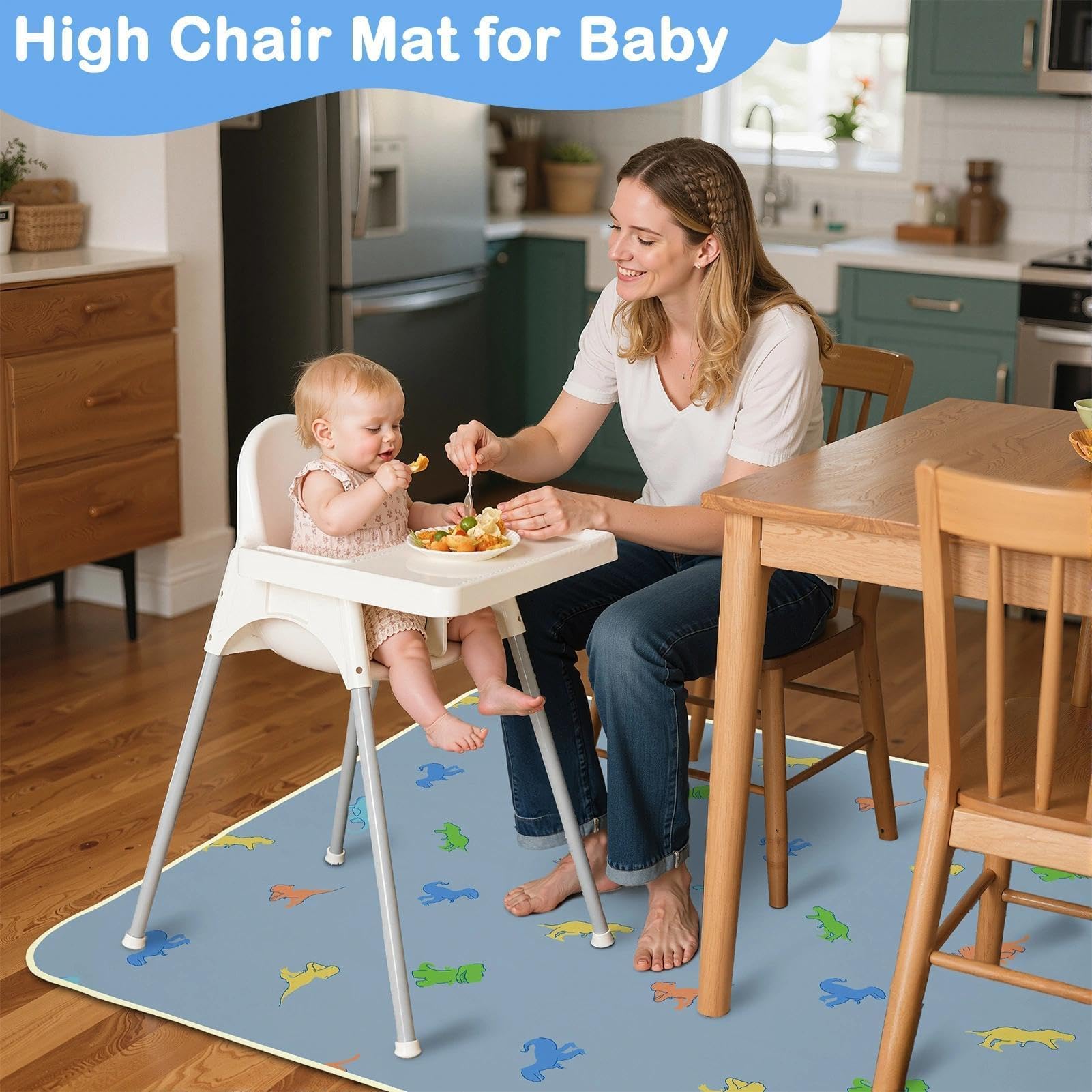 BeBeJoJo Splat Mat pattern flowers rainbow dinosaur adds playful styling